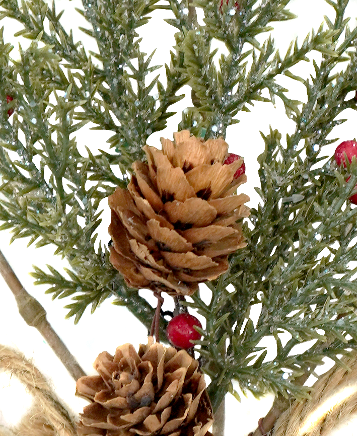 R103097 NAVIDAD PICK PIÑAS MORITAS 32CM