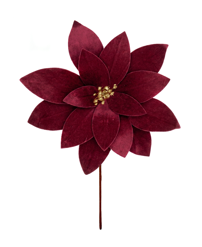R106390 VARA NOCHE BUENA TERCIOPELO LISA D31A40CM