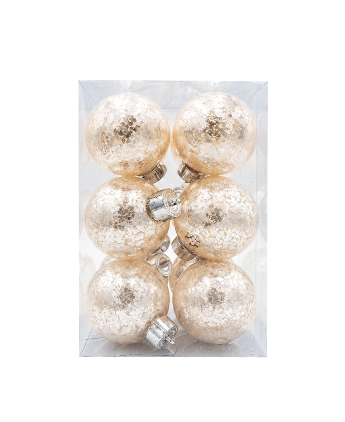 R111219-1 NAV. ESFERA PET 8CM 12PZ ORO CLARO