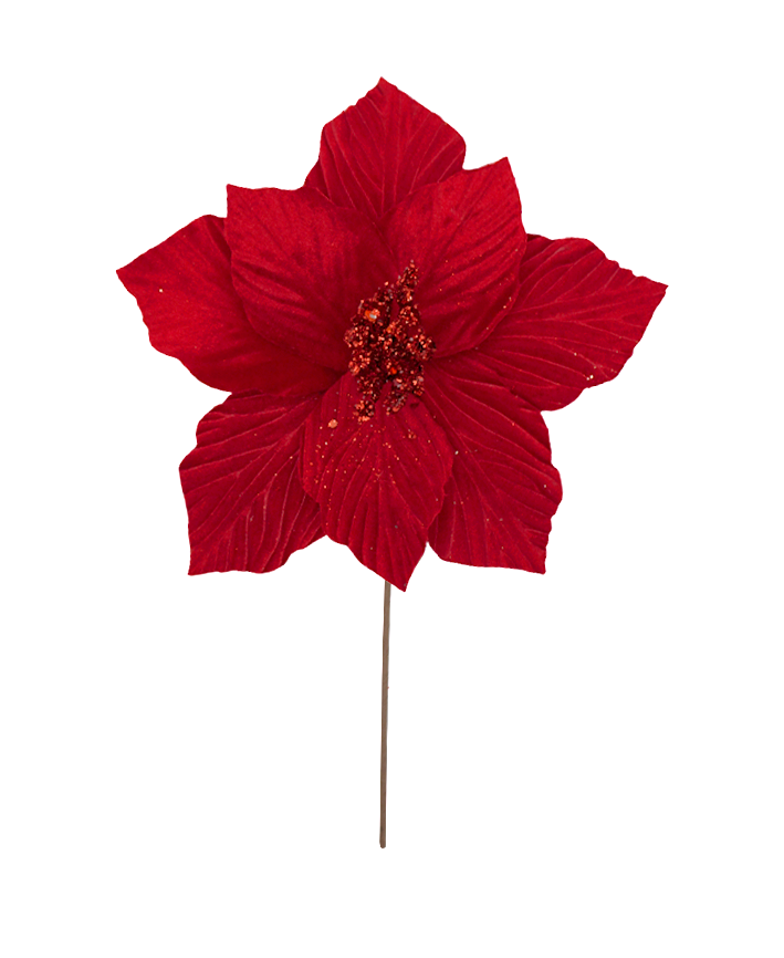 R113808 VARA NOCHE BUENA D25A33CM TERCIOPELO