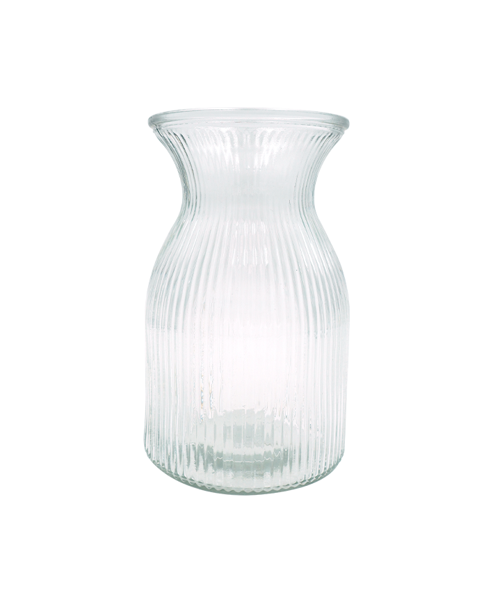 R304041 FLORERO VIDRIO RAYADO 19CM