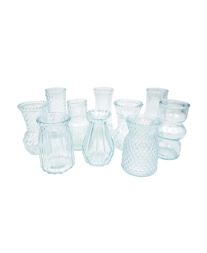 R304507 SET BASE VIDRIO CLASICO 10PZ TRANSP