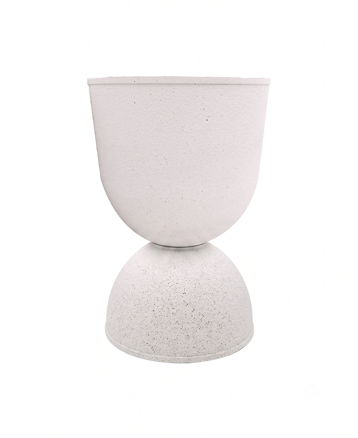 R310207-1 MACETA CON PEDESTAL 40X57CM BLANCO
