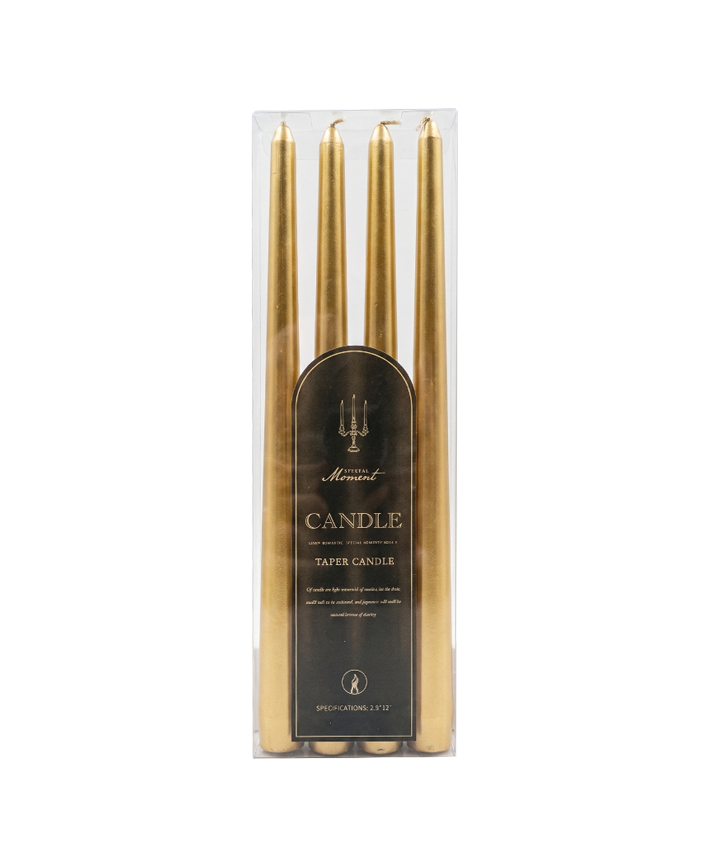 R716308-1 VELA CONICA METALIZADA 30CM 4PZ ORO