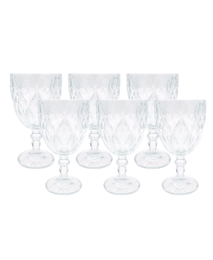 R745001 SET DE COPAS ROMBOS 6PZ 8.7 x 16.8 CM 300ML