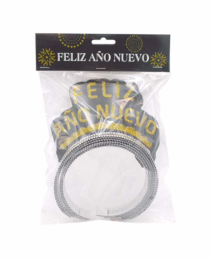 R911010-1 DIADEMA AÑO NUEVO 14X16CM 6PZ