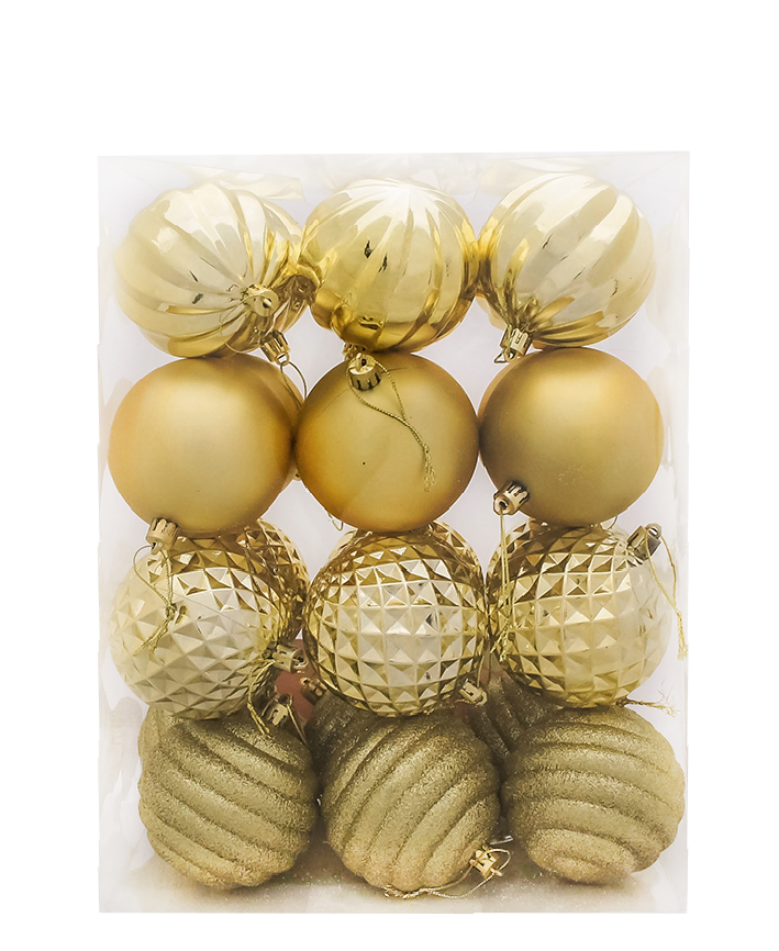 R111203 NAVIDAD ESFERA 8 CMS 4 DISEÑOS PAQ C/24 PZAS