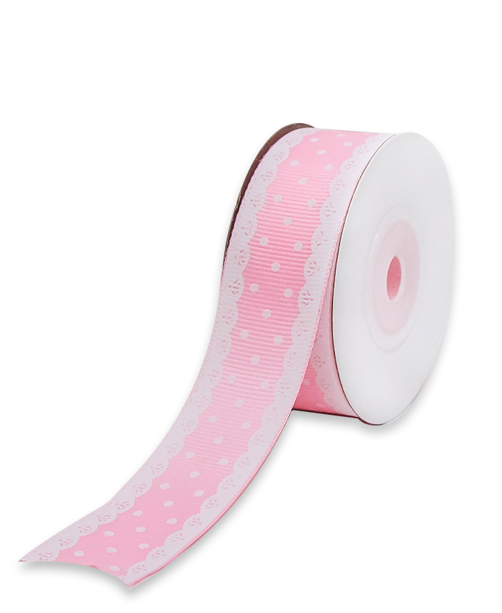 R604001 LISTON FALLA ENCAJE ROSA/AZUL 10YDS PZA