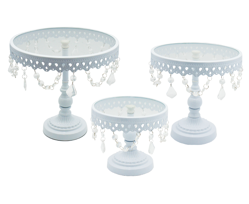 R736103 BASE P/PASTEL BLANCA REDONDA SET3 25, 30 Y 35 CM