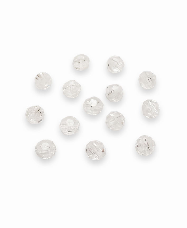 R91072 ACRILICO CTA FACETADA 8MM C/250GRS CLEAR