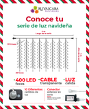 R110203-400-T-WW CASCADA LED 400F 4MX1M BCO CALIDO C.TRASN