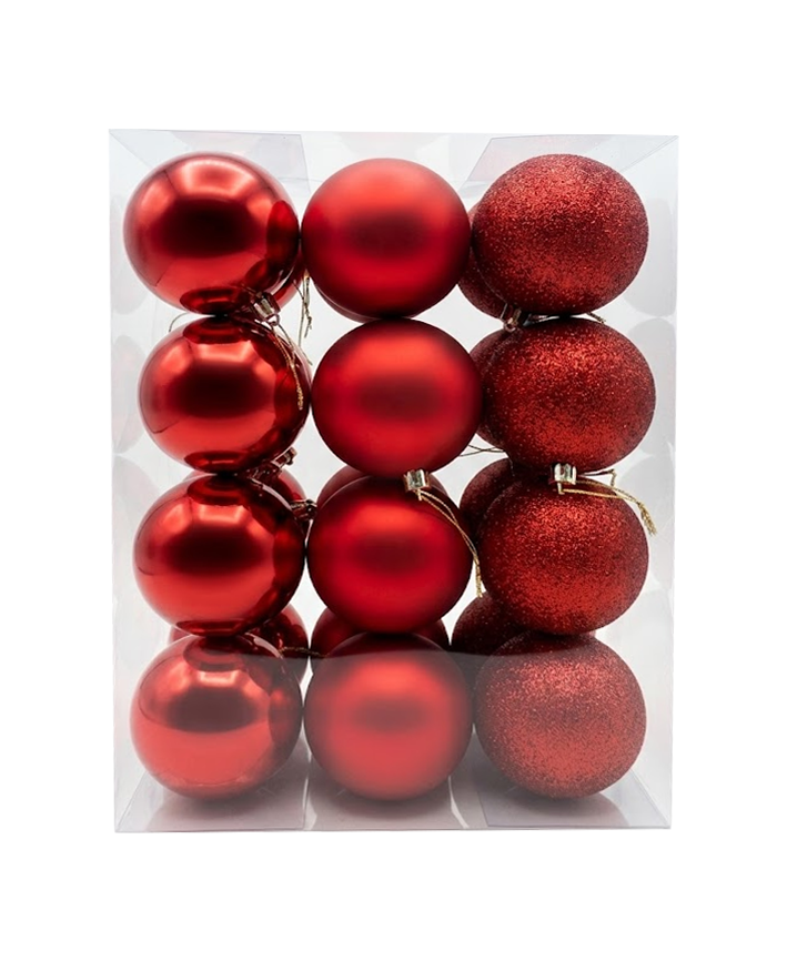 R111201 NAVIDAD ESFERA 8 CMS LISA PAQ C/24 PZAS