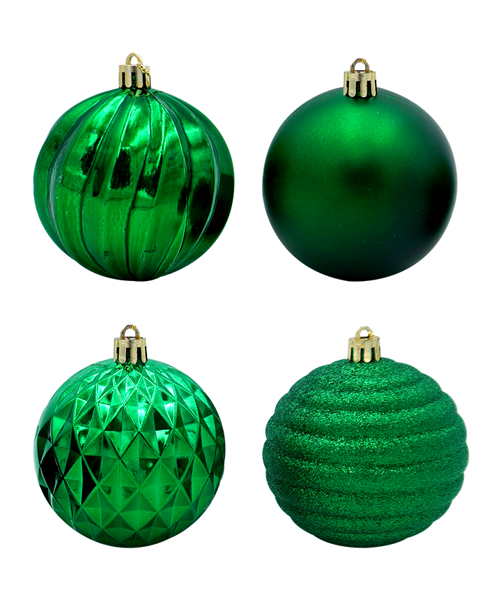R111203 NAVIDAD ESFERA 8 CMS 4 DISEÑOS PAQ C/24 PZAS