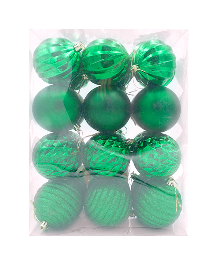 R111203 NAVIDAD ESFERA 8 CMS 4 DISEÑOS PAQ C/24 PZAS