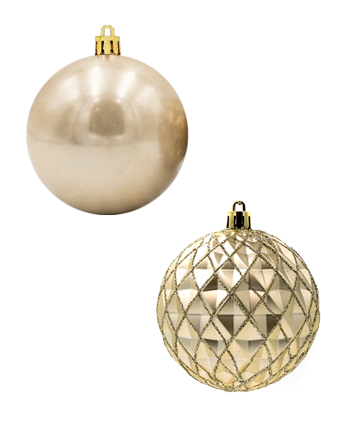 R111204 NAVIDAD ESFERA 8 CMS 2 DISEÑOS DEC. PAQ C/24 PZAS