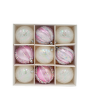 R111217-1 NAV ESFERA PASTEL 8CM 9PZS ROSA/BLANCO