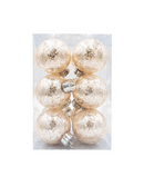 R111219-1 NAV. ESFERA PET 8CM 12PZ ORO CLARO