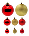 R111301-1 NAV ESFERA 4-12CM DISEÑOS DEC. PAQ C/50 PZS ROJO/ORO