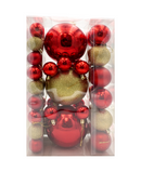 R111301-1 NAV ESFERA 4-12CM DISEÑOS DEC. PAQ C/50 PZS ROJO/ORO