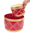 R112204 SET DE TAMBORES 4PZS 20-25-31-36CM ORO/ROJO