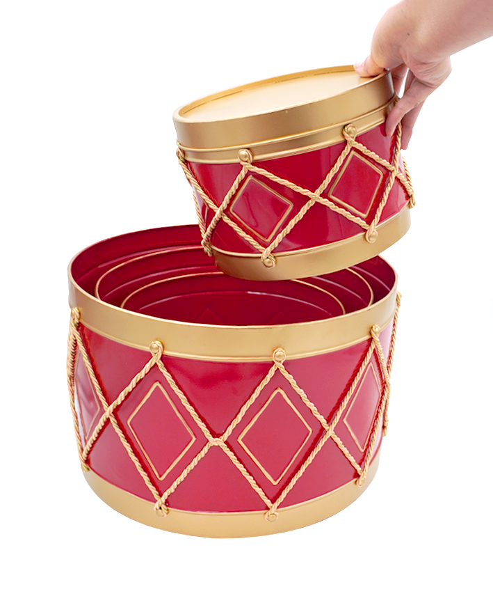 R112204 SET DE TAMBORES 4PZS 20-25-31-36CM ORO/ROJO