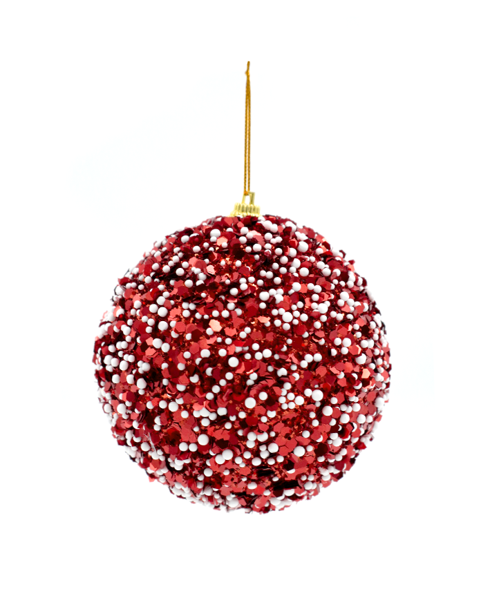 R113410-1 R NAVIDAD ESFERA NIEVE 10CM ROJO