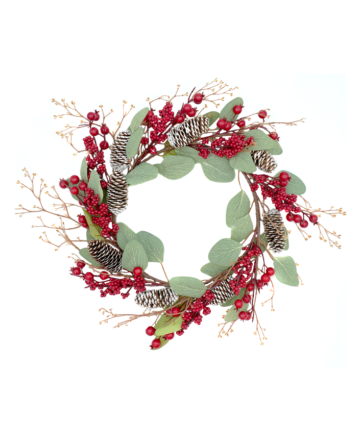 R113605 NAVIDAD CORONA BERRYS 48CM