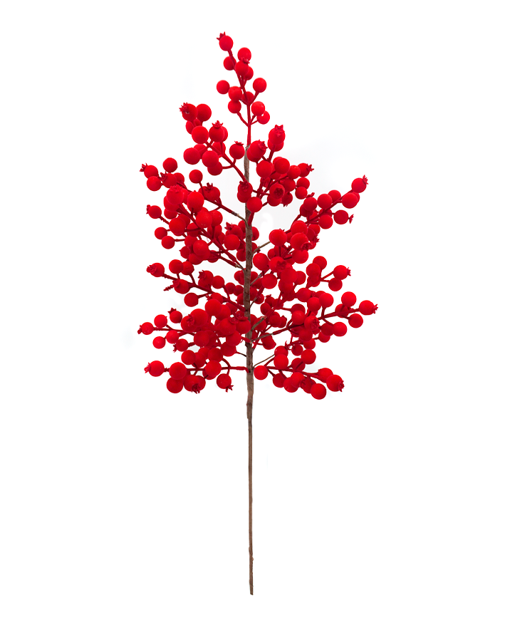 R113714-1  FOLLAJE BERRY FLOCK 70 CM