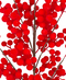 R113718-4 RF FOLLAJE BERRY 106CM RED FLOCK