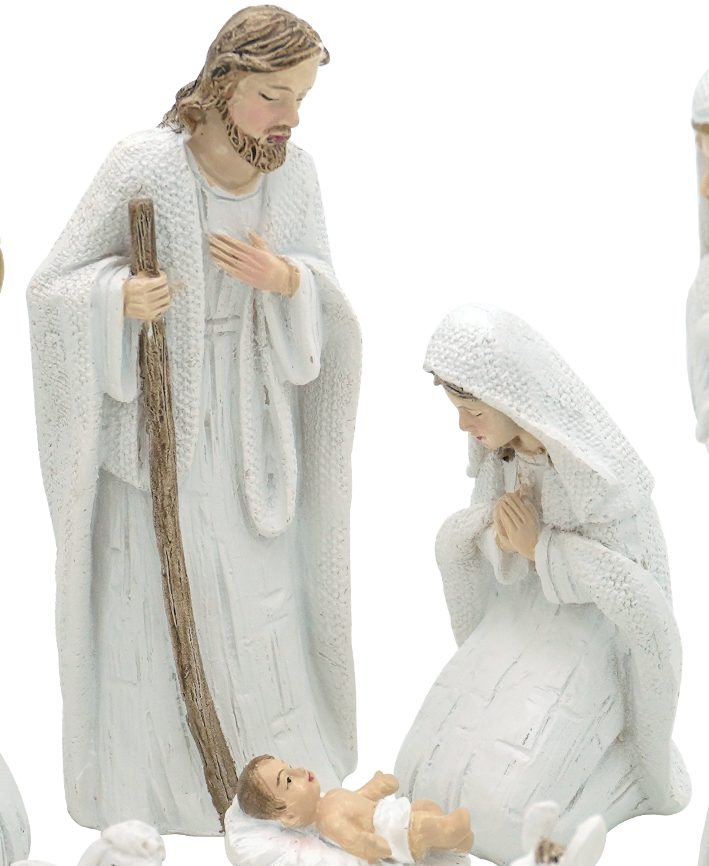 R118101 SET DE NACIMIENTO 10PZ BLANCO 12CM