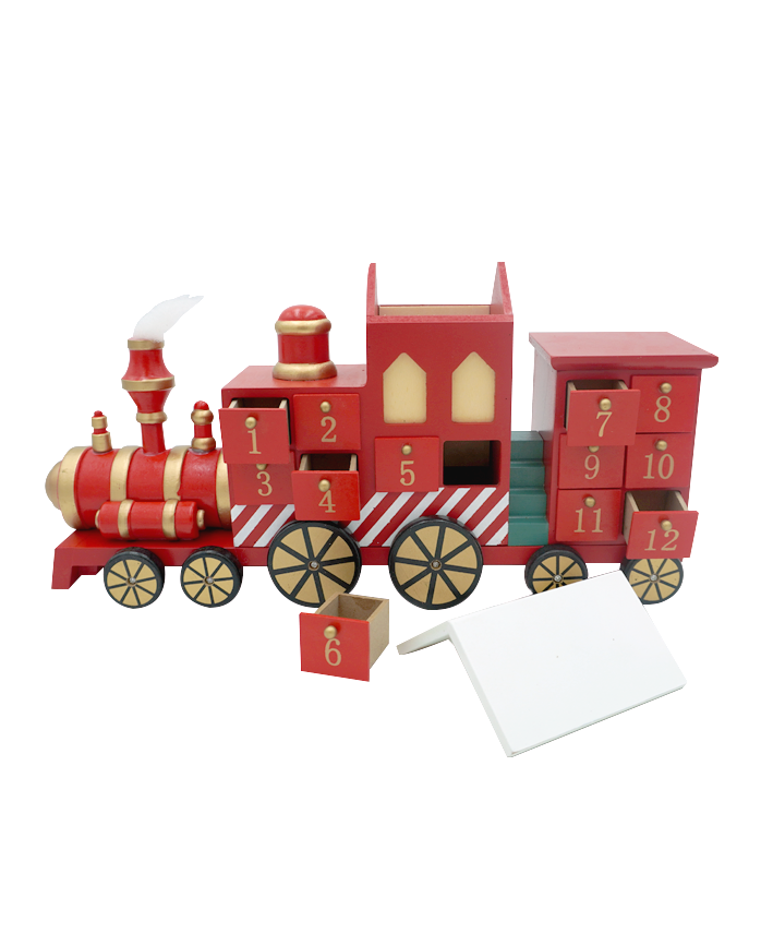 R127207-1 TREN DECORATIVO 41X11X22CM ROJO