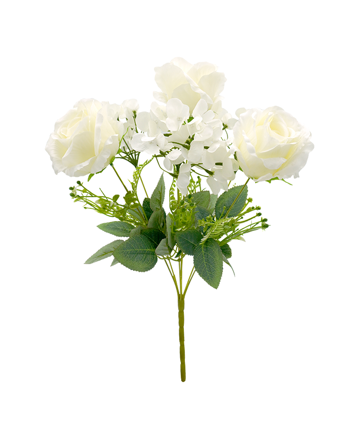 R207106 RAMO ROSAS HORTENCIA X7 43CM
