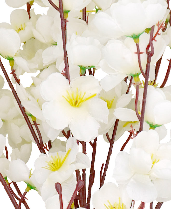 R222010-1 RAMO FLOR DE DURAZNO X30 92CM BLANCO