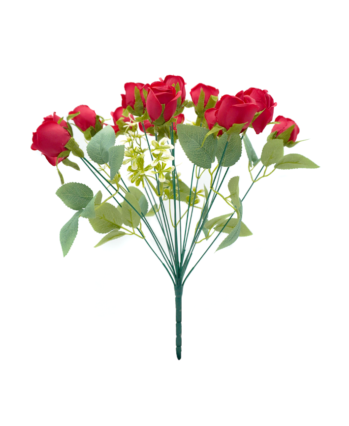 R222014 RAMO ROSA BOTON X18 40CM