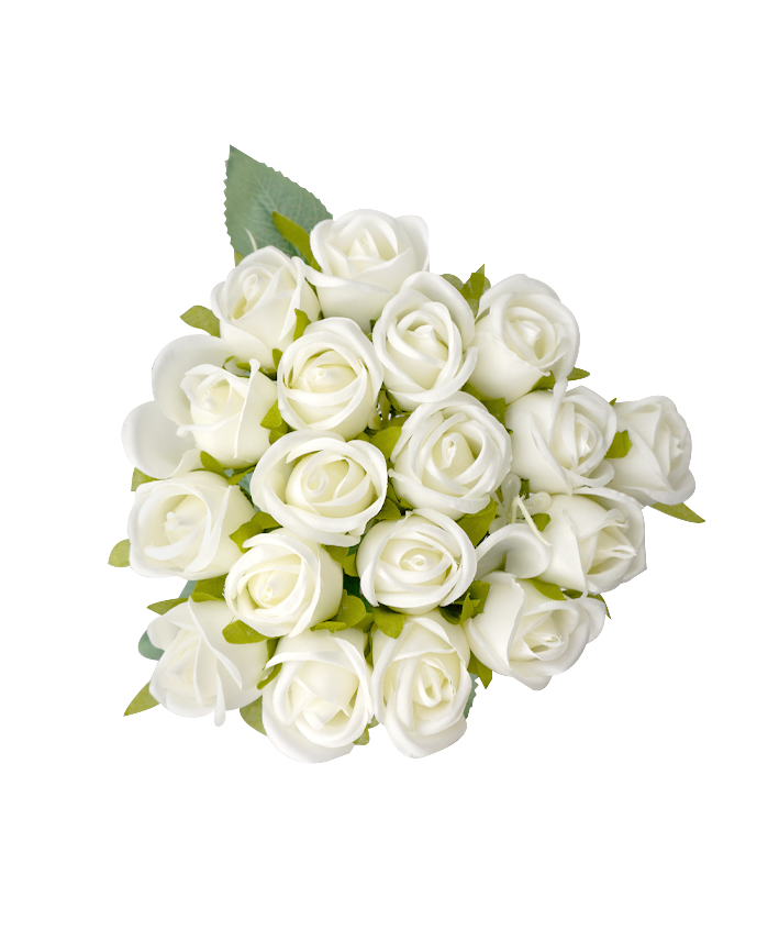 R222014 RAMO ROSA BOTON X18 40CM