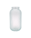 R304037 FLORERO VIDRIO DIAMANTE 21CM