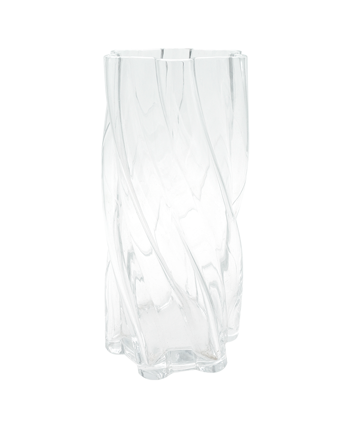 R304410-2 BASE VIDRIO TORCIDO 12X25CM TRANSPARENTE
