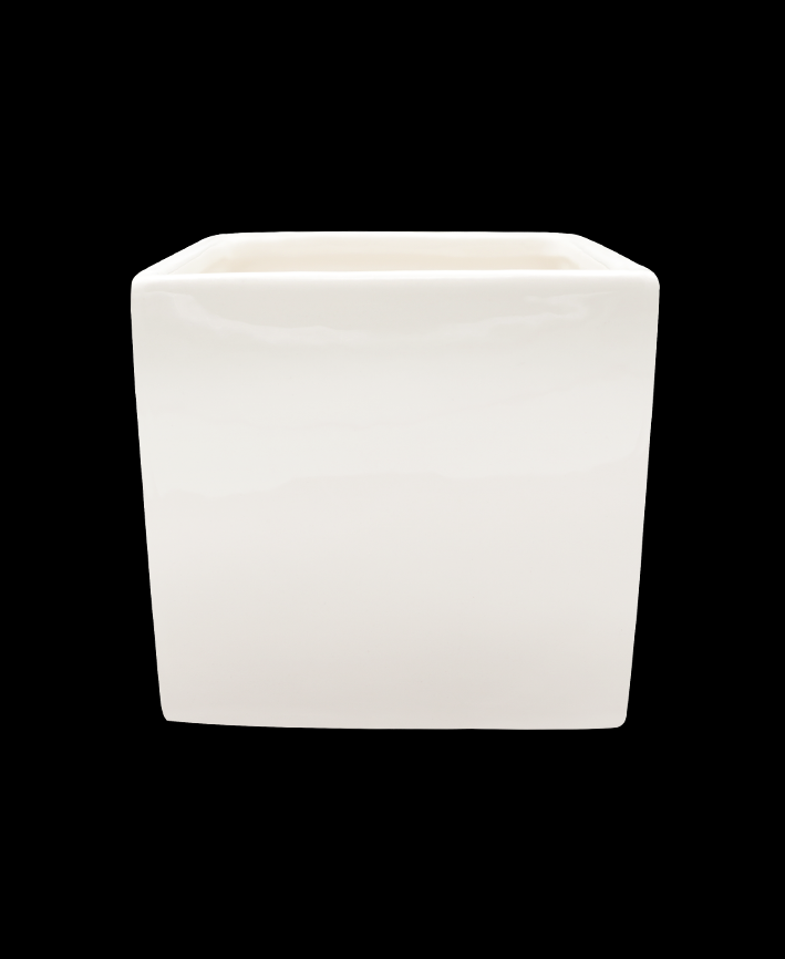 R307208-1 CERAMICA CUBO 12CM BLANCO