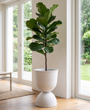R310207-1 MACETA CON PEDESTAL 40X57CM BLANCO