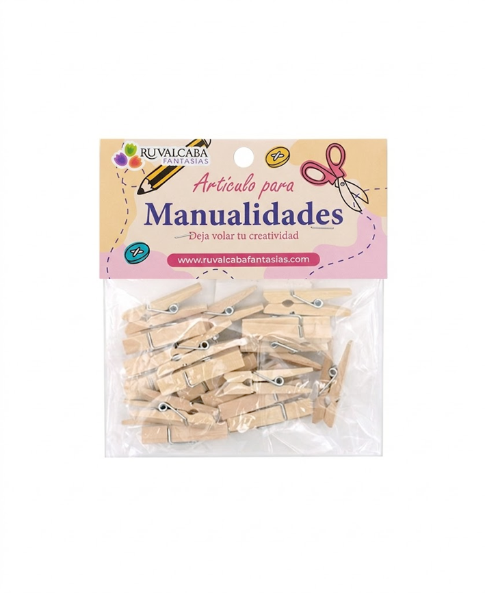 R407001 FIGURA MADERA PINZAS 3.5CM 20PZ