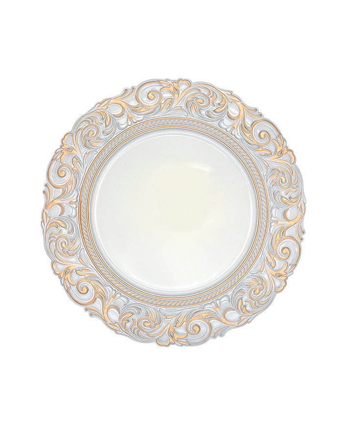 R709007 BAJO PLATO LUIS XV CREMA 35 CMS