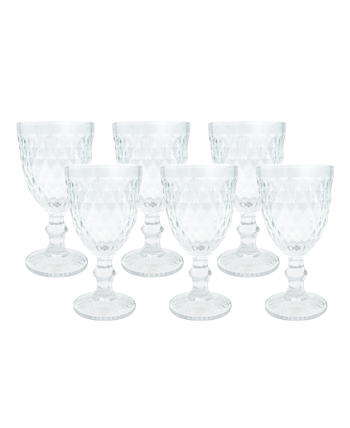 R745002 SET DE COPAS DIAMANTES 6PZ 8.7 x 16.8 CM 300ML
