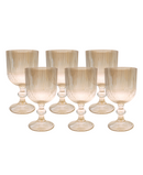 R745007-1 SET DE COPAS  RAYAS 6PZ 8.7 X 16.8 CM TRANSPARENTE