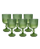 R745007-1 SET DE COPAS  RAYAS 6PZ 8.7 X 16.8 CM TRANSPARENTE