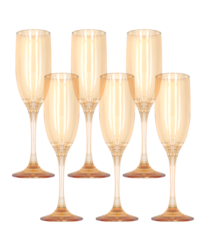 R745608-1 SET DE COPAS ORO 6PZ CHAMPAGNE 190ML 5X22CM