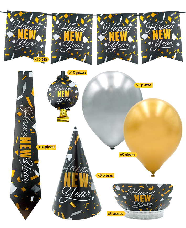 R911201 SET AÑO NUEVO GLOBOS