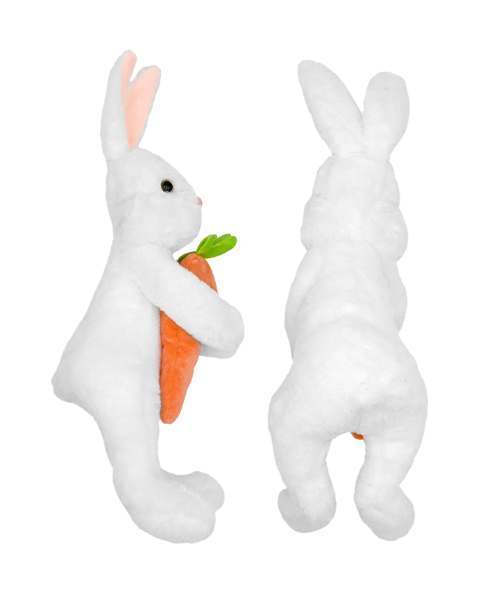 R942203-1 CONEJO PELUCHE CON ZANAHORIA 23CM BLANCO