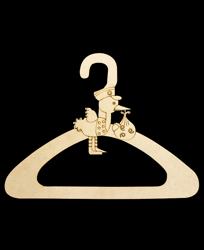 R415101 FIGURA MADERA GANCHO CIGÜEÑA