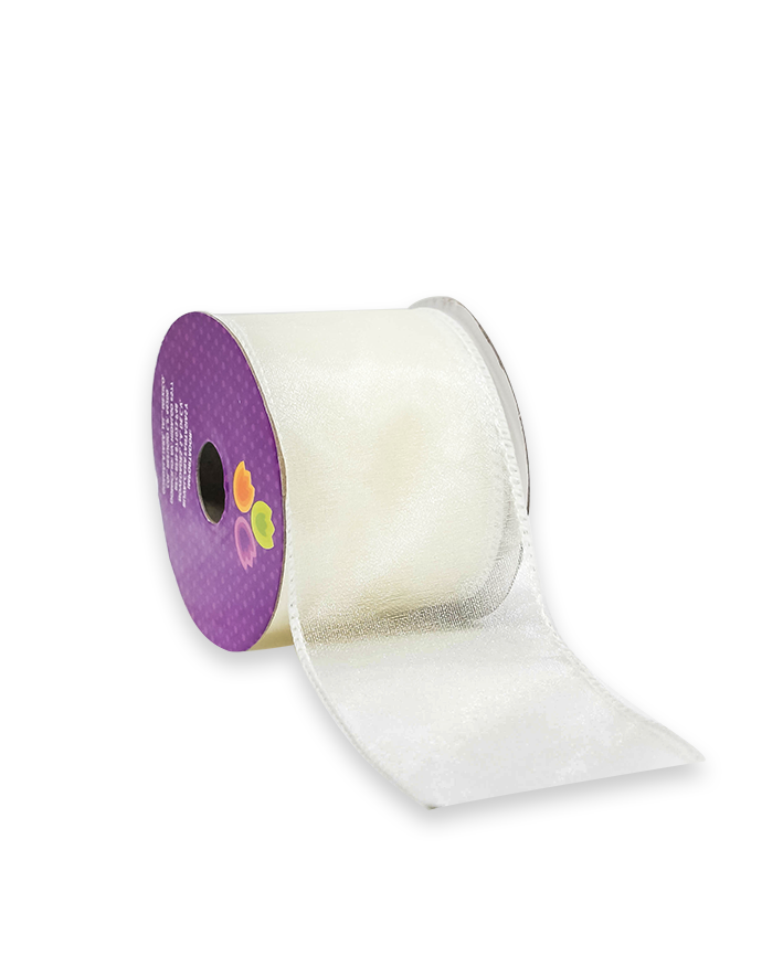 R102101 LISTON NAVIDAD ORGANZA LISO 6.3 CM X 10 Y