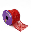 R102102 LISTON NAVIDAD ORGANZA GRECAS FILO MET 6.3 CM X 10 Y